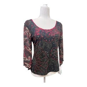 Vampy Boho 90’s Beaded Blouse M